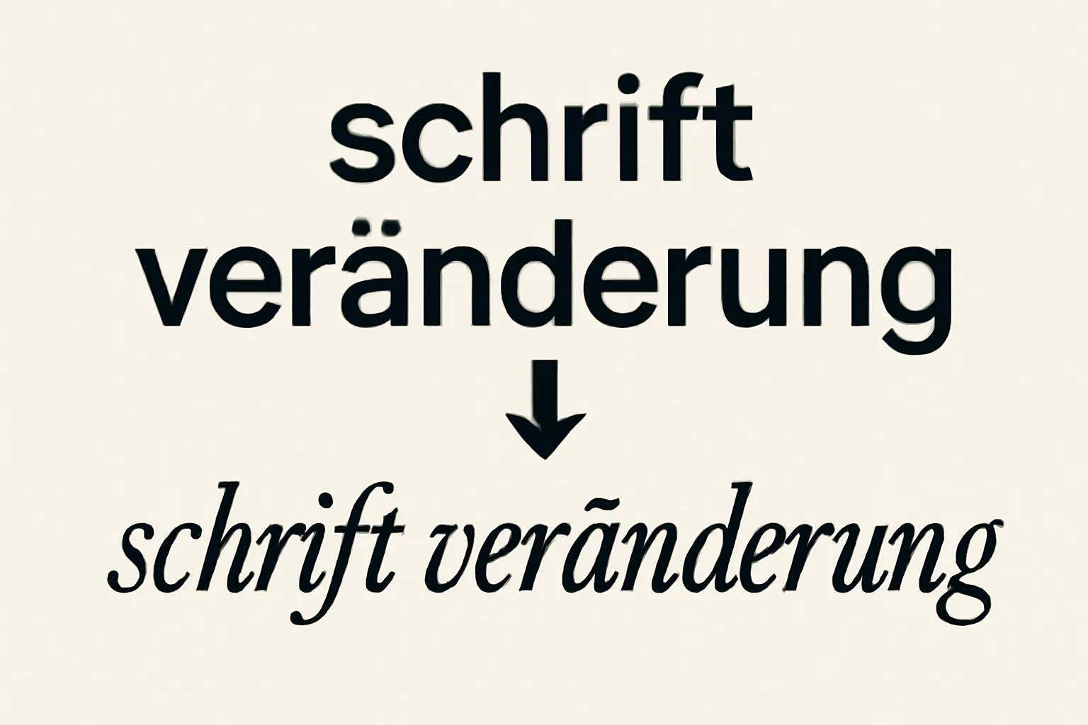 schrift veränderung